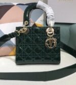 Small Lady Dior Bag Patent Calfskin Handbags