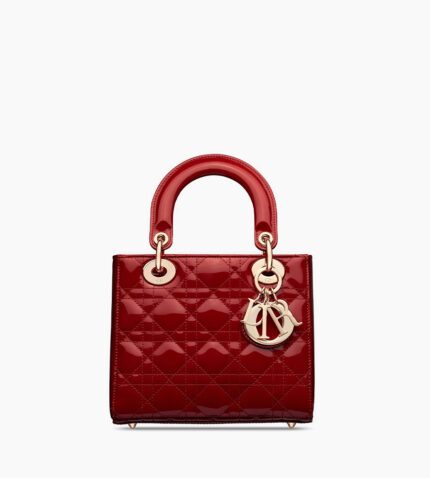 Small Lady Dior Bag Patent Calfskin Handbags