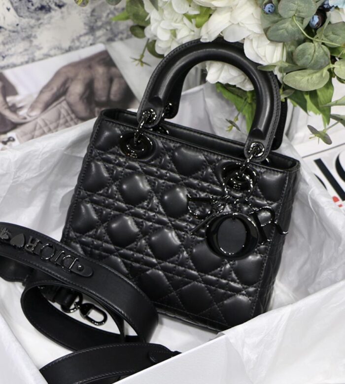 Small Lady Dior My Abcdior Bag Black Metal