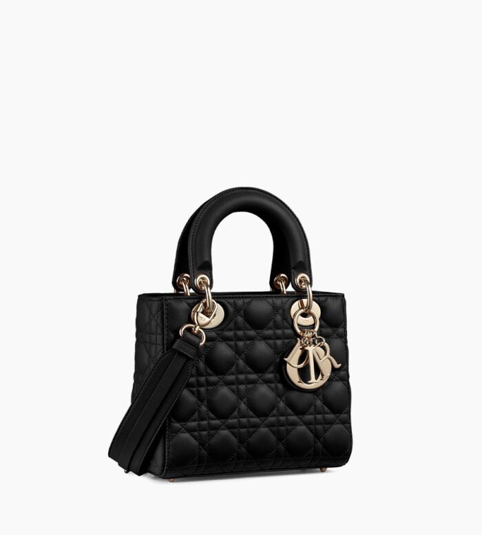 Small Lady Dior My Abcdior Bag Golden Metal Calfskin Handbags