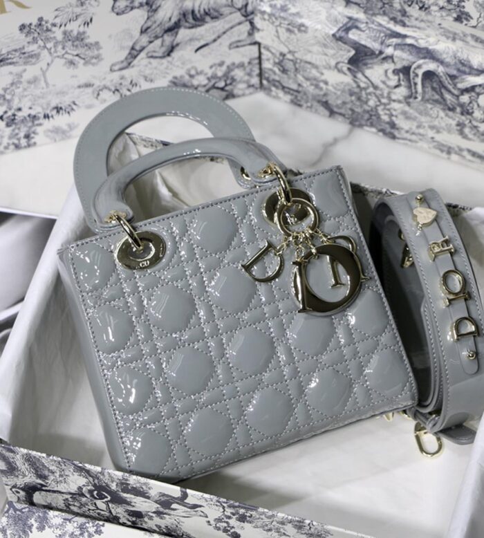 Small Lady Dior My Abcdior Bag Patent Calfskin Handbags