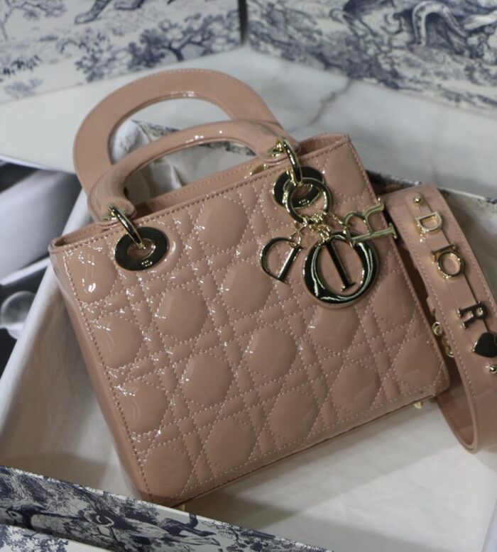 Small Lady Dior My Abcdior Bag Patent Calfskin Handbags