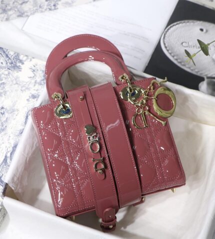 Small Lady Dior My Abcdior Bag Patent Calfskin Handbags