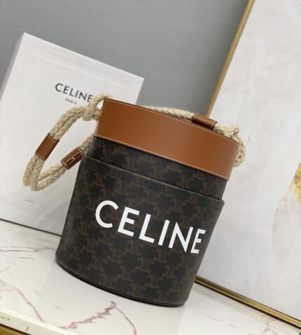 bucket celine in denim with celine print and calfskin (15)