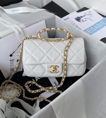 chanel flap handbag with handle as3451 (10)