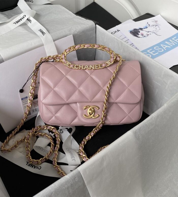 chanel flap handbag with handle as3451 (19)