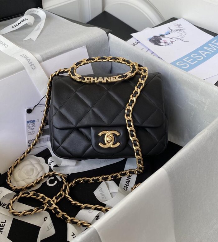 chanel mini flap handbag with handle as3450 (1)