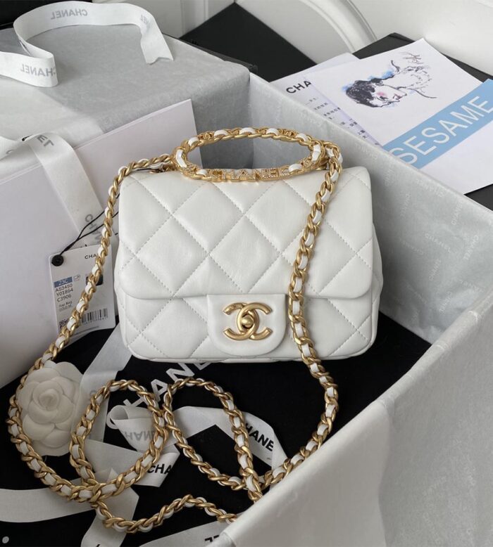 chanel mini flap handbag with handle as3450 (10)