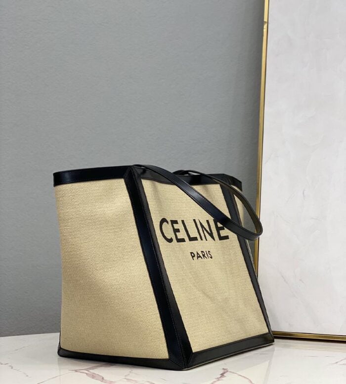 large square in textile with celine print & calfskin (7)