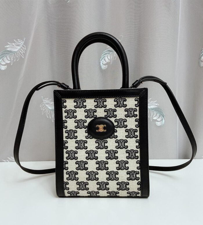 mini vertical cabas celine in textile with celine print and calfskin (19)