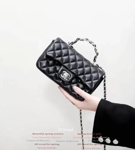 chanel 23k mini flap bag with top handle counter level 12