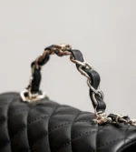 chanel 23k mini flap bag with top handle counter level 6