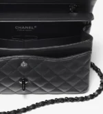 chanel classic handbag pearly lambskin & black tone metal (1) updated